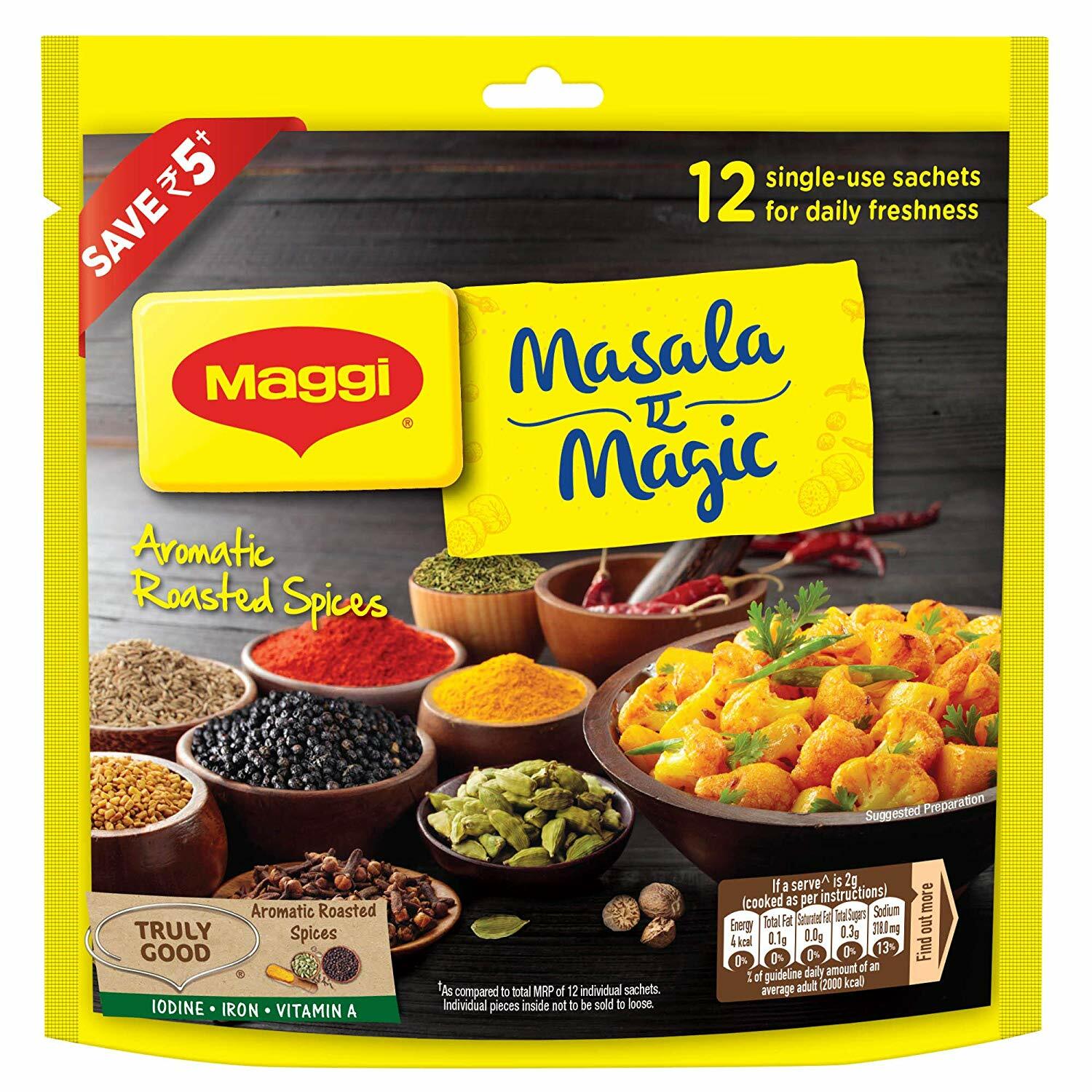 

RSINC MAGGI Masala- ae -Магическая приправа, Овощная масала, 78г (12 пакетиков) JL154279008135