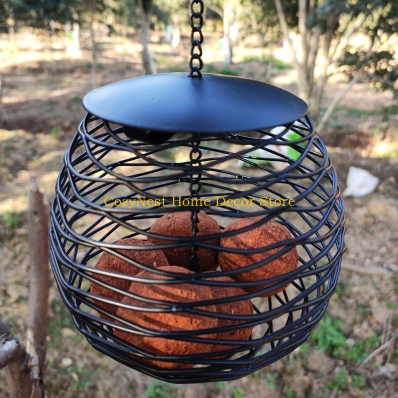 92MF Hanging Wild Bird Feeder Dispenser Windproof Design Outdoor Bird Feeder Basket China Mainland