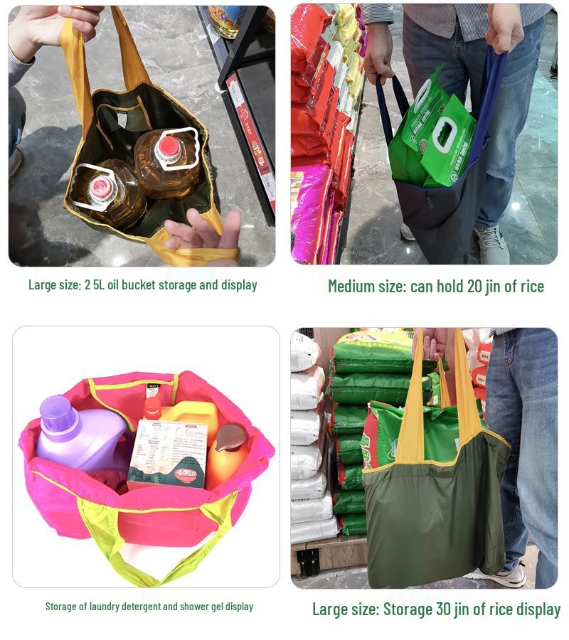 Waterdichte Opvouwbare Boodschappentas - Grote Capaciteit, Milieuvriendelijke Tas met Trekkoord