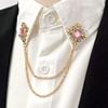 Luxe Honderd Torens Kraagketting Pak Overhemd Accessoires Kruis Strass Broche