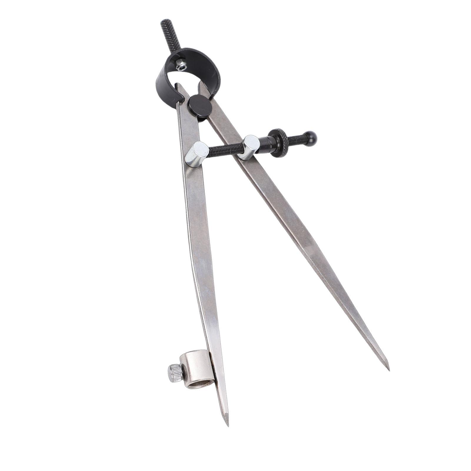 

6 Inch Leather Compass Creaser with Pencil Holder Adjustable Spacing Spring Wing Divider Caliper for Woodworking