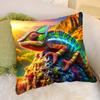 Cartoon Chameleon Lizard Pillow Case Removable Washable Cushion Cover – All-Season Soft Linen