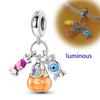 Halloween Copper Charms Pumpkin Witch Beads Pendants Fit Original Bracelet Diy For Woman Jewelry Gift