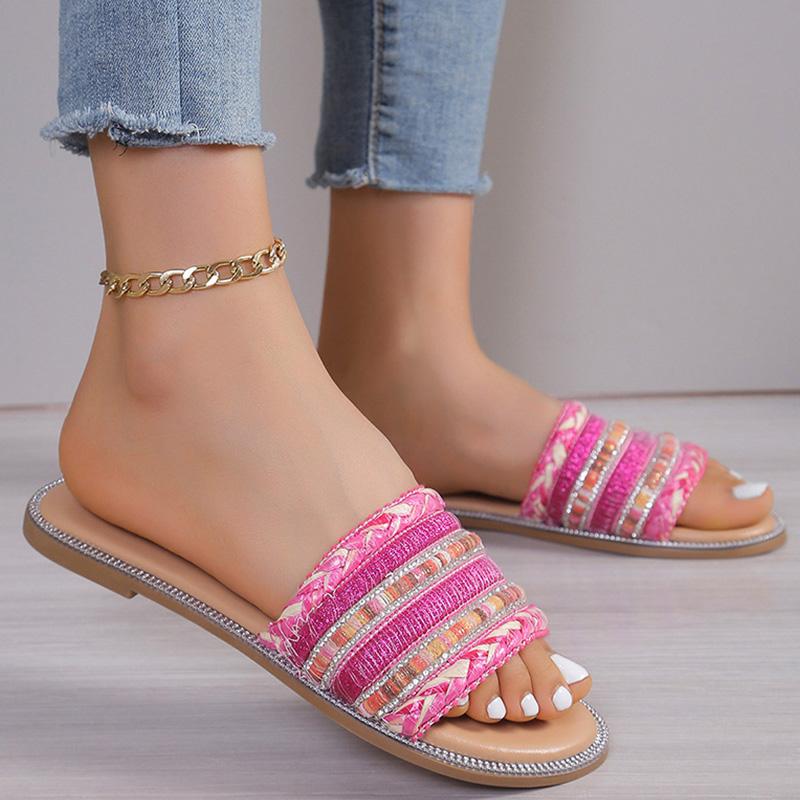 

модные женские сандалии разноцветные летние туфли для женщин плоские сандалии пляжные Zapatos Mujeres 2024 новые летние тапочки летние сандалии женские 43