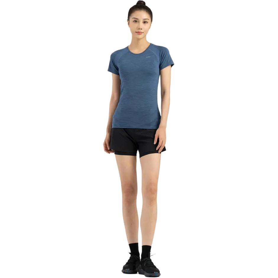 DECATHLON Skin-Friendly Solid Colour Breathable Short Sleeve Ralan Sleeve T-Shirt Women's Dark Blue
