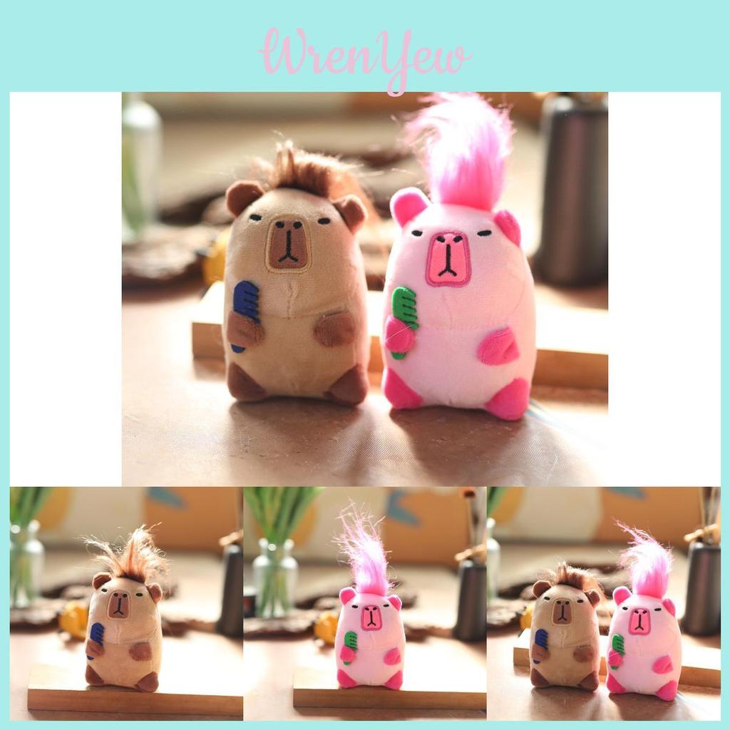 Adorable Plush Capybara Keychain Cute Fluffy Stuffed Animal For Bags And Keys