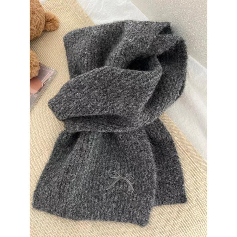 

Blue Woolen Knitted Scarf for Women Autumn and Winter Atmosphere Thickened Warm and Cold Proof Woolen Scarf