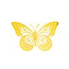3D Imitation Metal Butterfly Wall Decor Stickers - Hollow Design for Living Room