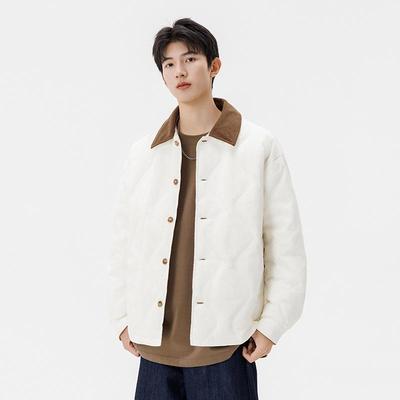 Winter-Daunenjacke für Herren 2025 mit Farbblock-Design und Reverskragen – Schlicht, locker, warm, im Landhausstil für Paare