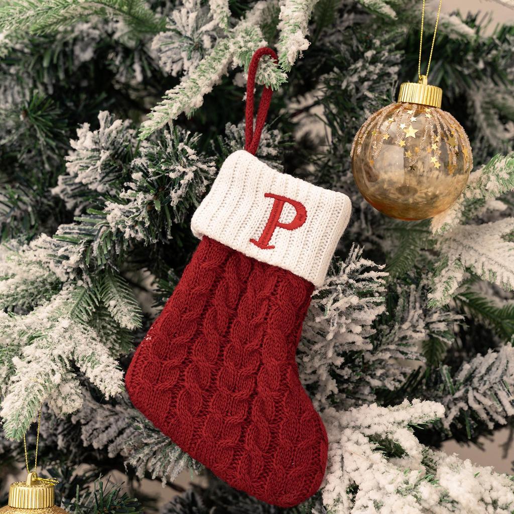 Cute Christmas Knitted Wool Stockings - Festive Tree Ornaments and Decorative Props