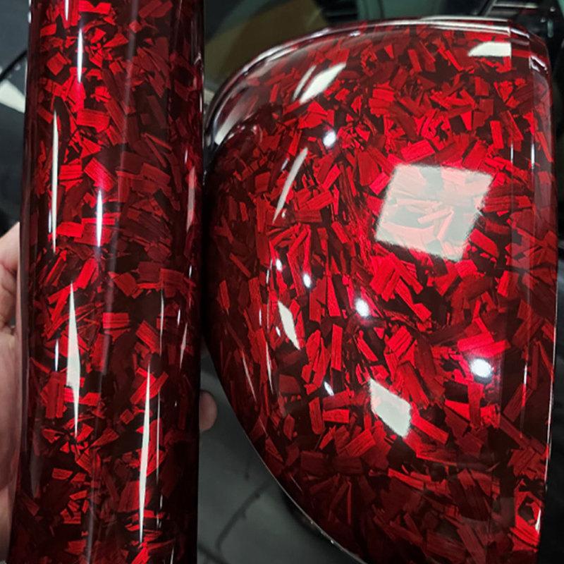 9D pet Glossy Quality red Carbon Fiber Vinyl car Wrap Film with Air Release Car Body Foil Self-Adhesive Stickers Car Accessories