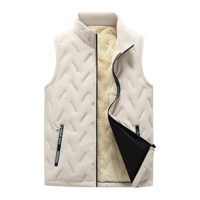 

Men s Vest Ultrasonic Fleece and Cotton Vest Casual Fashion Warm Clothing Men s Vest Sleeveless L хакі