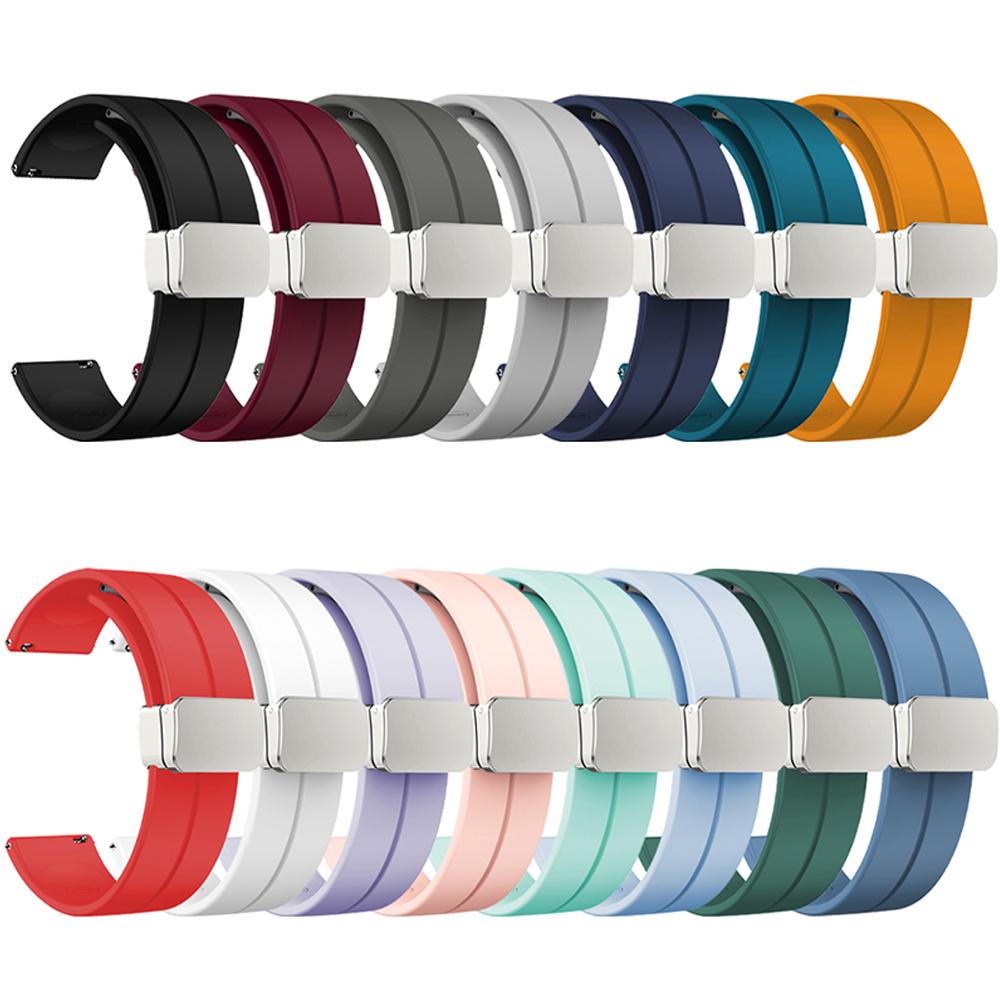 Magnetická přezka sportovní pásek pro hodinky Galaxy 5 4 3 Aktivní 2 silikonový náramek pásek pro hodinky Huawei 4 pro GT3 GTR4 20 mm 22 mm pásek