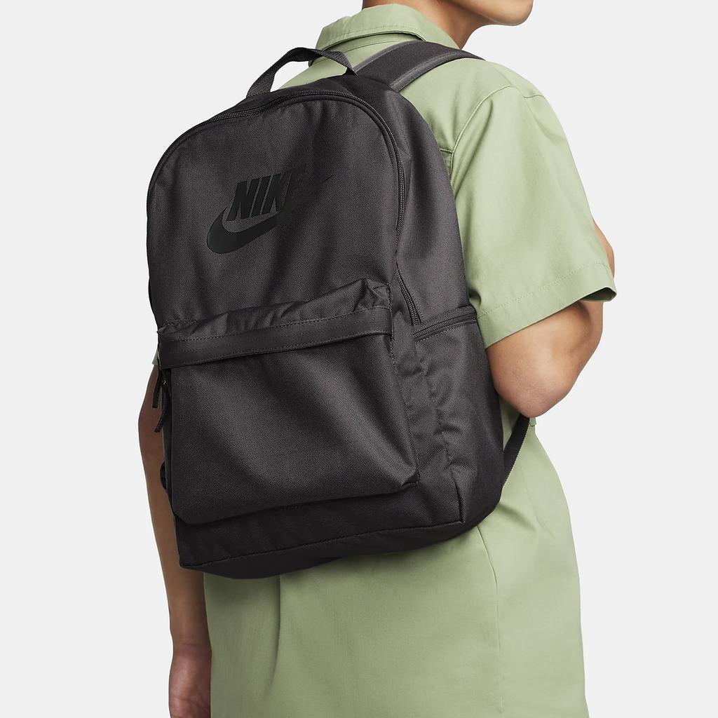Nike Heritage Basic Logo Solid Color Polyester Backpack Unisex Backpack Medium-Gray DC4244-254