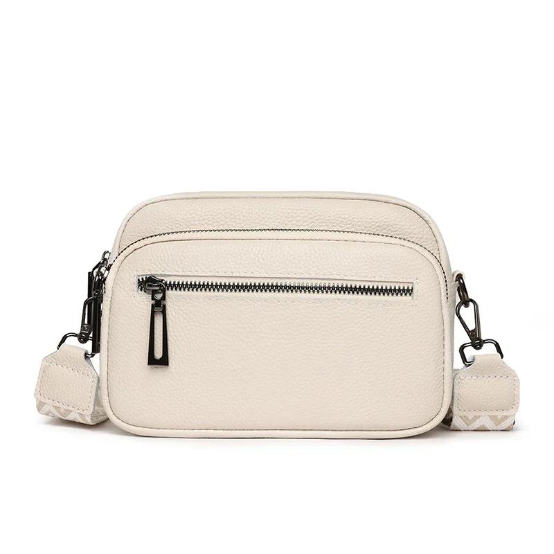 Geantă de damă din piele naturală, tip crossbody, cu capacitate mare, tip messenger din piele, luxoasă, la modă, de înaltă calitate