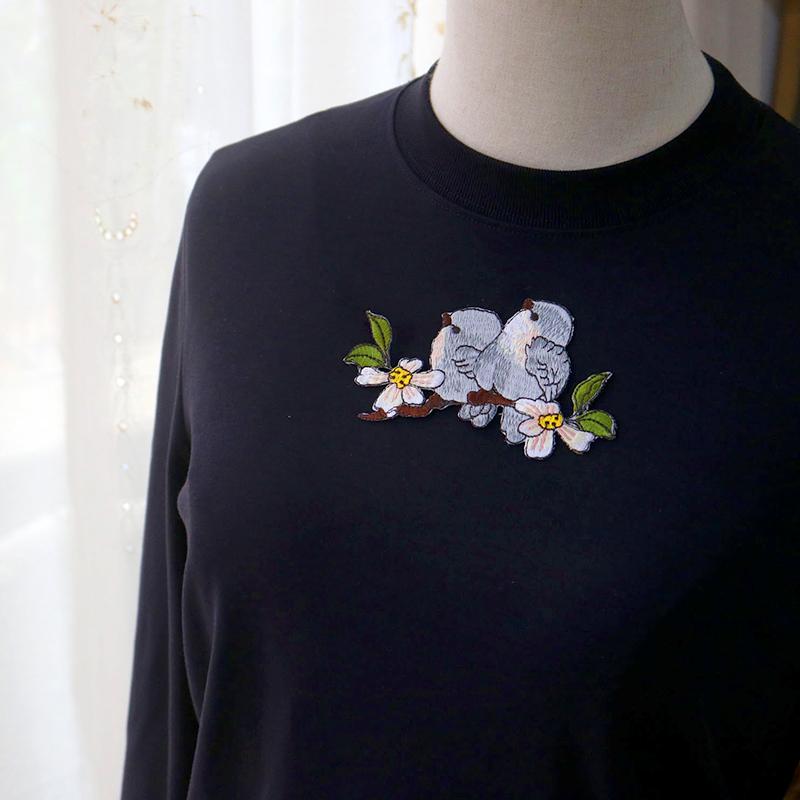 1Pc Bird Patch Cartoon Cloth Sticker DIY Clothing Decoration Faishon Flower Patch Embroidered Cheongsam Patch