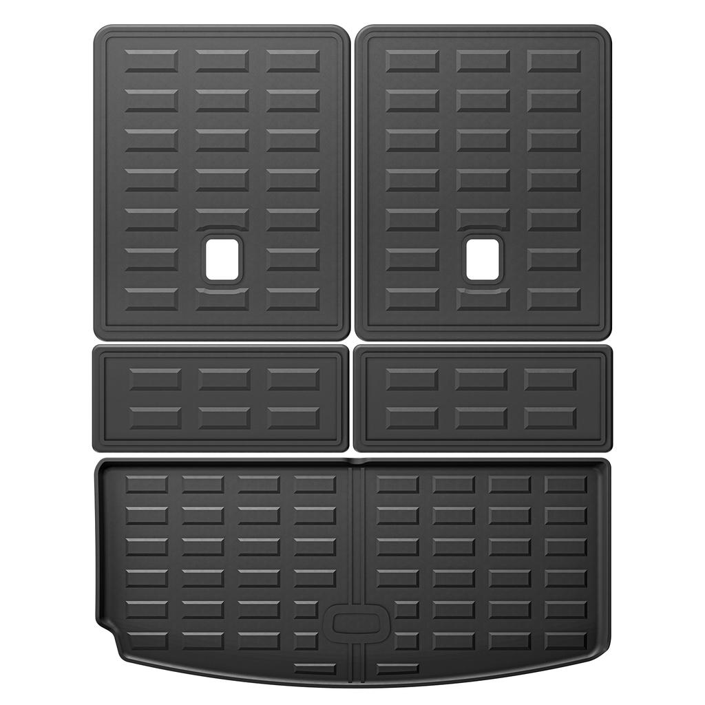 LUCKEASY Left Drive for Jeep Grand Cherokee L (7Seater Second Row Bench) 2021-2025 TPE Car Floor Mats Cargo Trunk Pad Black
