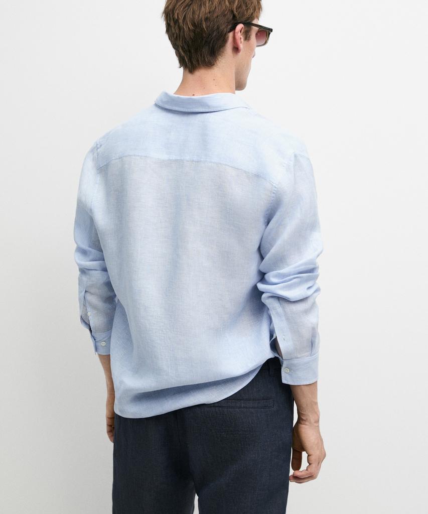 Masimodutti 100% Linen Regular Fit Pinstripe Shirt