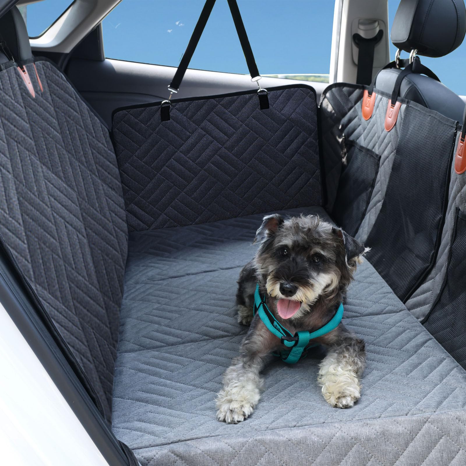 

GIIPET Pet Car Seat for Universal Fit for All Car Thick and Visible Mesh Large Capacity Storage Stain Easy 132x63x57cm Dogs, Models, Waterproof, серый