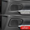 Car Accessories Inner Door Stereo Audio Speaker Panel Frame Stickers Carbon Fiber Trim For Mercedes Benz C Class W206