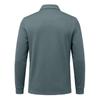 Men's Casual Loose Fit Long Sleeve Polo Shirt Button Down Collar Pocket Design Textured Upper Front Panel Comfortable Fabric