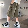 Chłopięce Letnie Spodenki Capris Bawełniane Dziecięce Luźne Casualowy Styl Sportowe Krótkie Spodnie dla Nastolatka