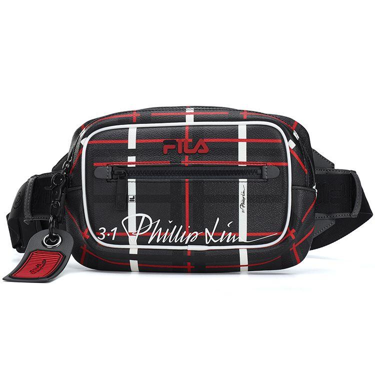 FILA X 3.1PHILLIP LIM Collaboration All Over Print Fashion Casual PU Fabric Waist Bag Unisex waist bag Black F13U146102F-ZA XS