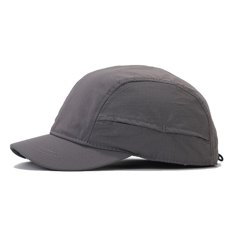 Sommer Baseballkappe mit kurzem Schirm Retro Weiche Kappe Einfarbige Schnelltrocknende Baseballkappe für Männer und Frauen Großer Kopfumfang Sonnenschutz Sonnenhut