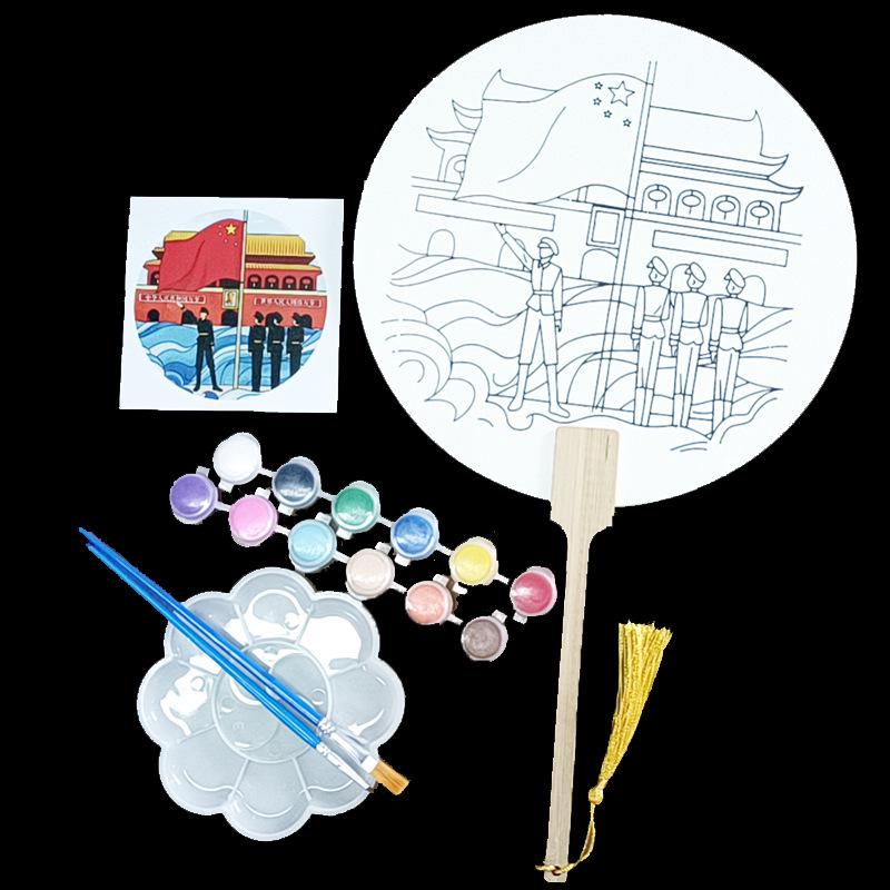 Thickened Rice Paper Round Fan for Chinese Watercolor & Calligraphy: DIY Ancient Ink Painting Kit