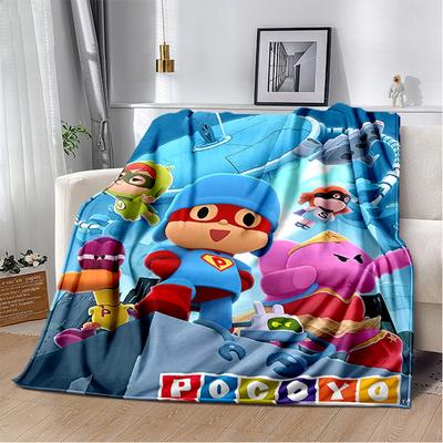 Coperta Cartone Animato 3D Divertente P-Pocoyo Elly Pato, Morbida Coperta da Lancio per Casa Camera da Letto Letto Divano Picnic Viaggio Ufficio Copertura Regalo per Bambini