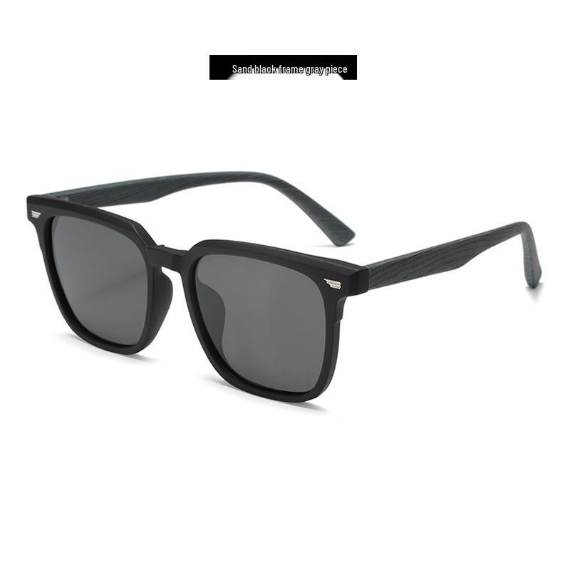 Polarized TR Sunglasses – Wood Grain Legs, UV Protection, Korean Style for Men  Women: High-End Look, Slimming Effect, Perfect for Driving.