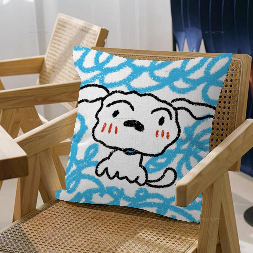 Watercolor Crayon Shin-chan Cushion Cover Car Throw Pillow Case For Sofa Car Christmas Gift 40x40cm 45x45cm