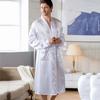 Ropa de dormir para hombre de talla grande Kimono Bata de baño Bata Gris Manga Larga Cuello en V Ropa de noche con Cinturón Bolsillo Primavera Verano Ropa para el hogar para hombre