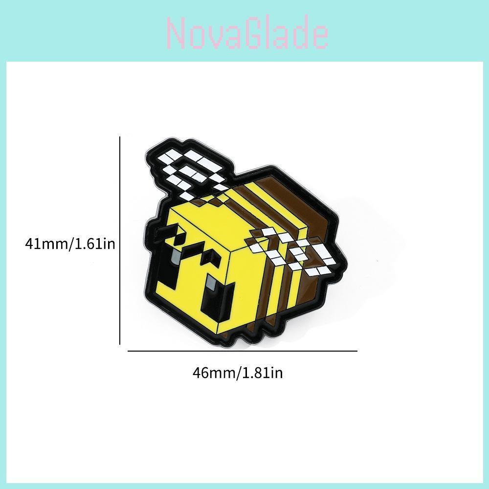 Cartoon Creative Personalized Game Peripheral Metal Badge My World Creeper Pixel Style Bee Sword Accessories