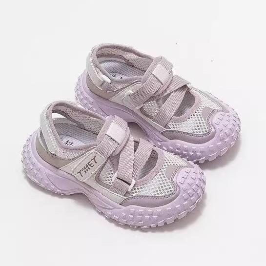 Girls Sports Sandals Summer 2025 New Children's Shoes Breathable Casual Net Shoes Girl Baby Bag Head Sandals Tide