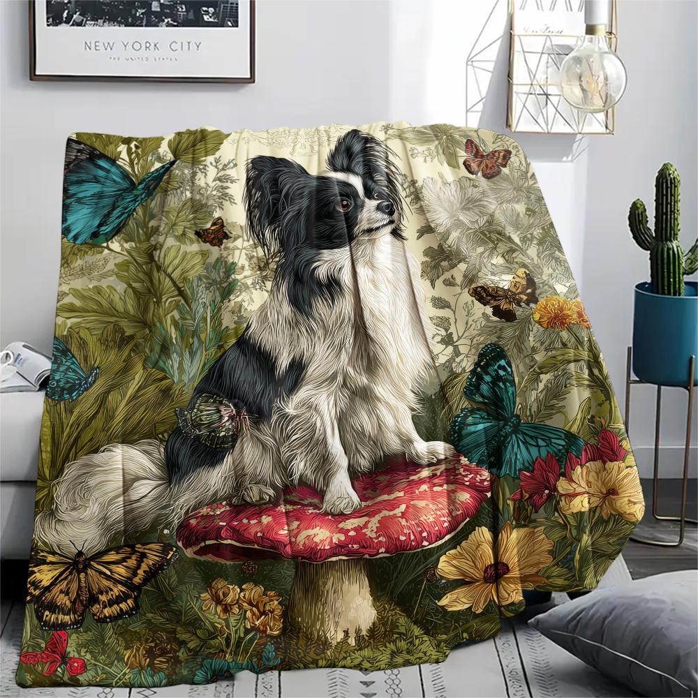 

Бабочка на траве, Фланелевое одеяло с рисунком, Высокое качество, Комфортное для всех сезонов, Декор для дома, Тепло и уют, Идеально для подарков. 80cm x 120cm