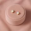 Classic Solitaire Stud Earrings - 925 Sterling Silver Gold Plated