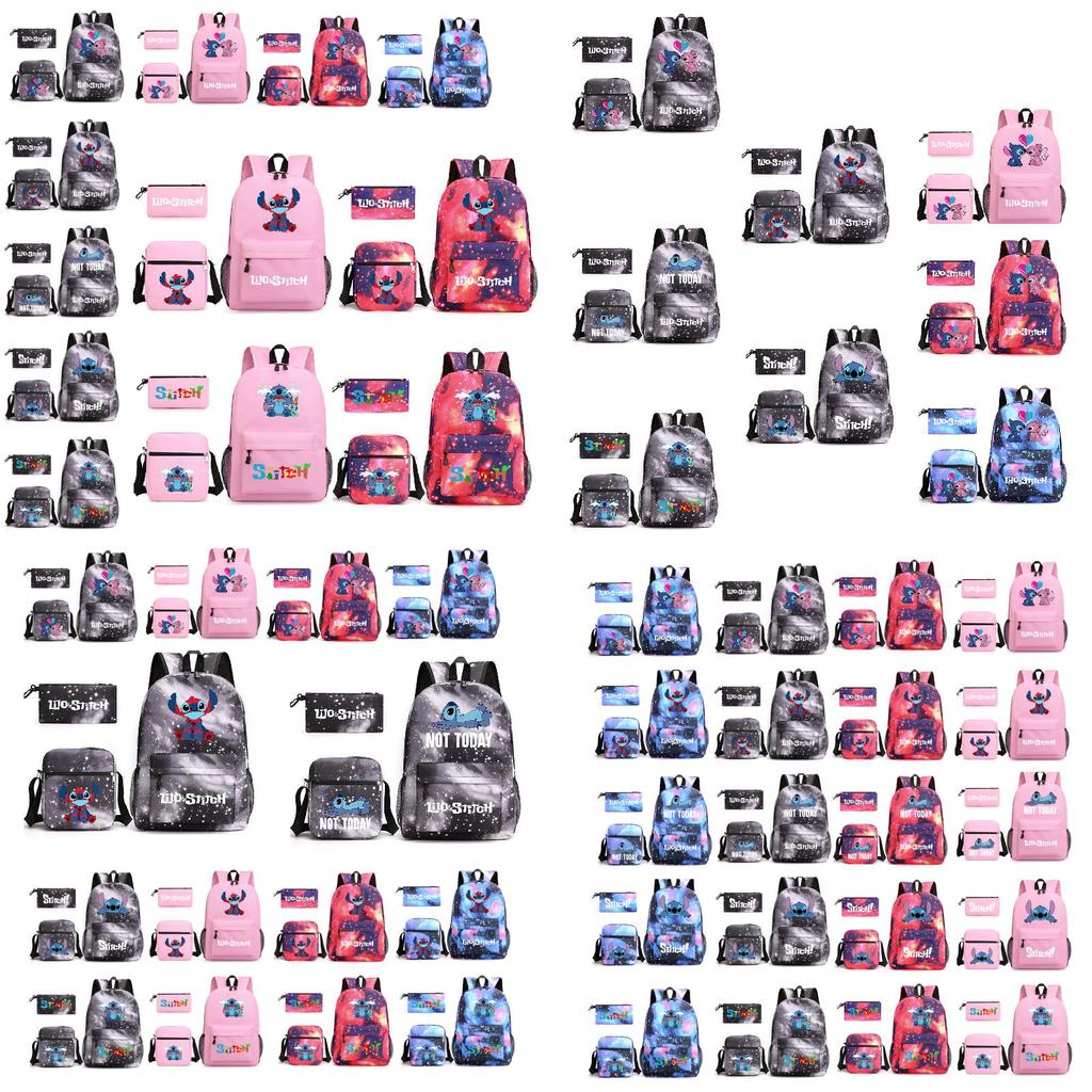 Lilo Stitch Cartoon Kids Boys Backpack Large Capacity Travel School Bag