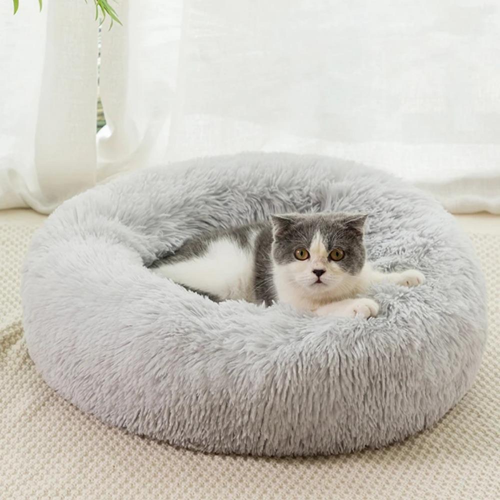 40-100cm Zuhause Rundes Haustierbett für Großes Hundebett Superweiches Katzenbett Langplüschiges Hundehaus für Mittelgroßes Hundehaus Winter Warm Schlafen