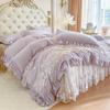 Premium Skin-Friendly Cotton Lace Bedding Set - All-Season Princess Style Duvet Cover (4-piece)