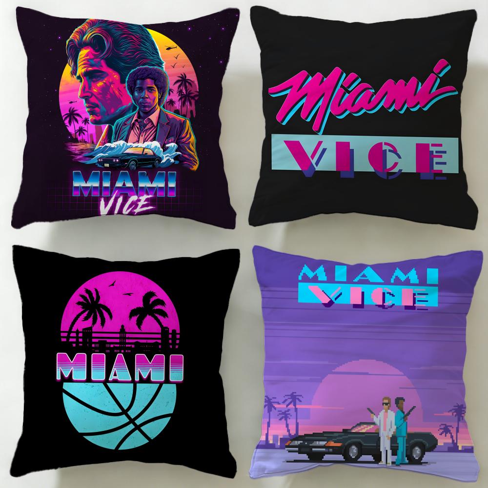 Klassische Film Miami Vice Kissenbezug Weich Leicht zu Waschen Kissenhülle Vielseitig für Sofa Bett Reise und Büro