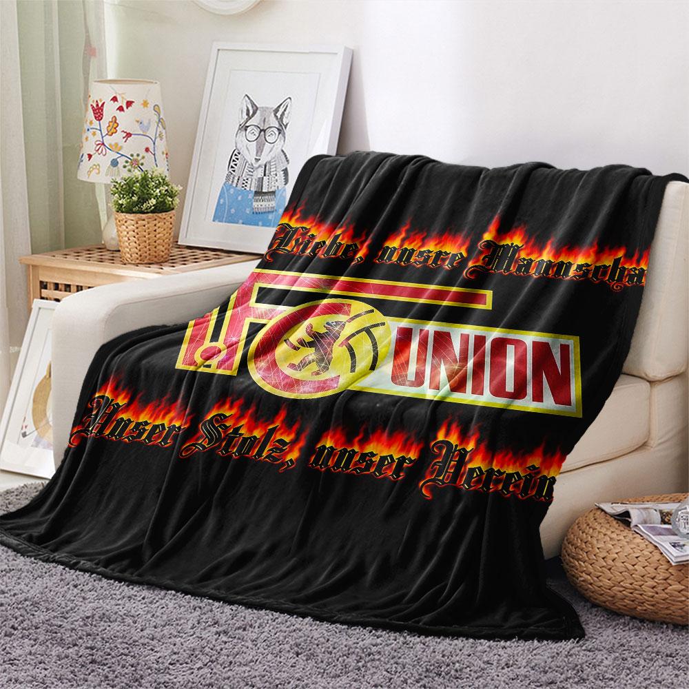 1. FC Union Berlin Printed Flannel Blanket, soft throw for bedroom sofa, washable, fan merchandise, great gift.