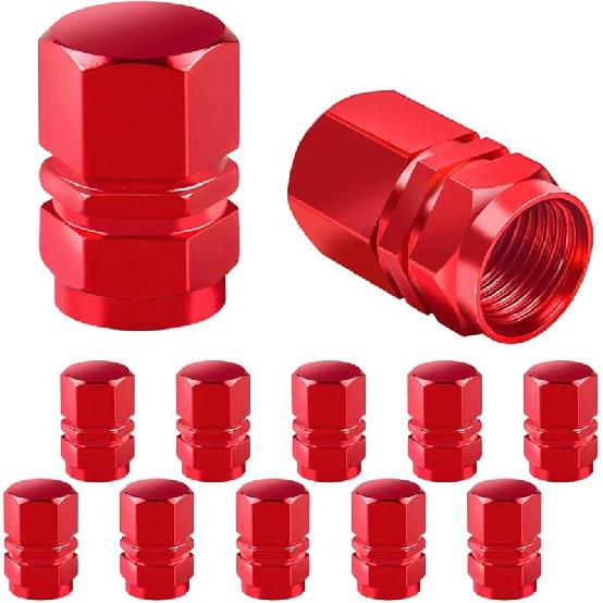 Car Tire Valve Stem Cap, 12 Pcs Wheel Valve Covers, Leak-Proof Air Caps Cover, Airtight Aluminum Alloy Hexagon Shape Tyre Accessory, Universal for