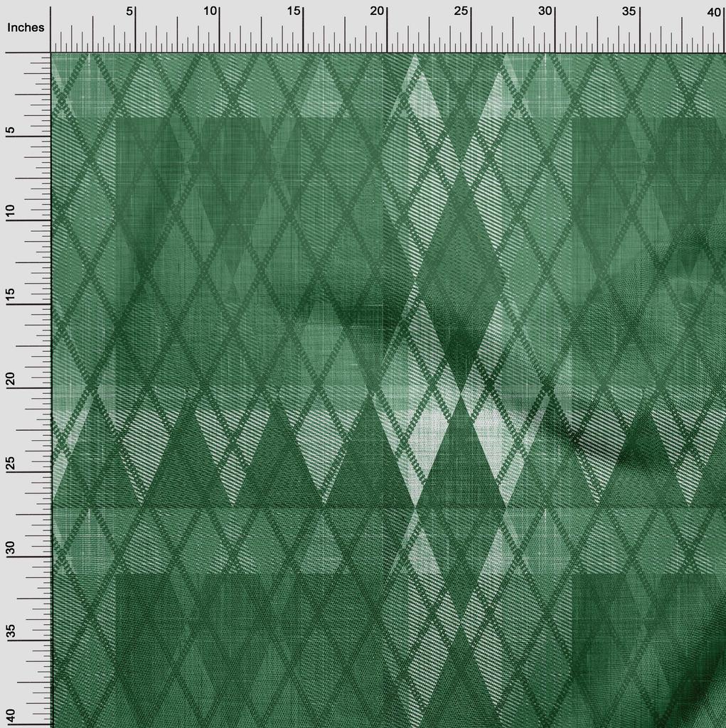 oneOone Bavlna Flex Forest Zelená látka Argyle Potřeby pro prošívání Tisk Šicí látka By The Yard 40 Inch