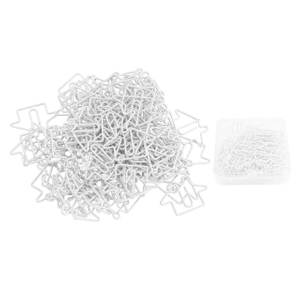 100Pcs House Shaped Paper Clips Iron Wire Multifunctional Decorative Fancy Paperclips for Organizing Marking Gift White