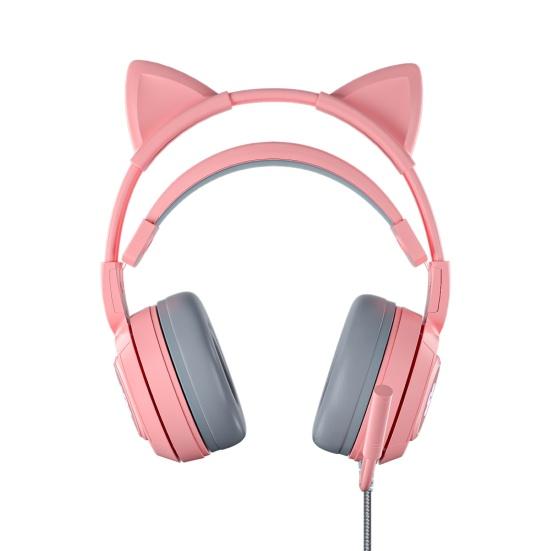 SY-G25 Słuchawki Przewodowe Czuła Redukcja Szumów Odpinane Kocie Uszy 3.5mm USB Wszechkierunkowy Zestaw Słuchawkowy Gamingowy na Laptop