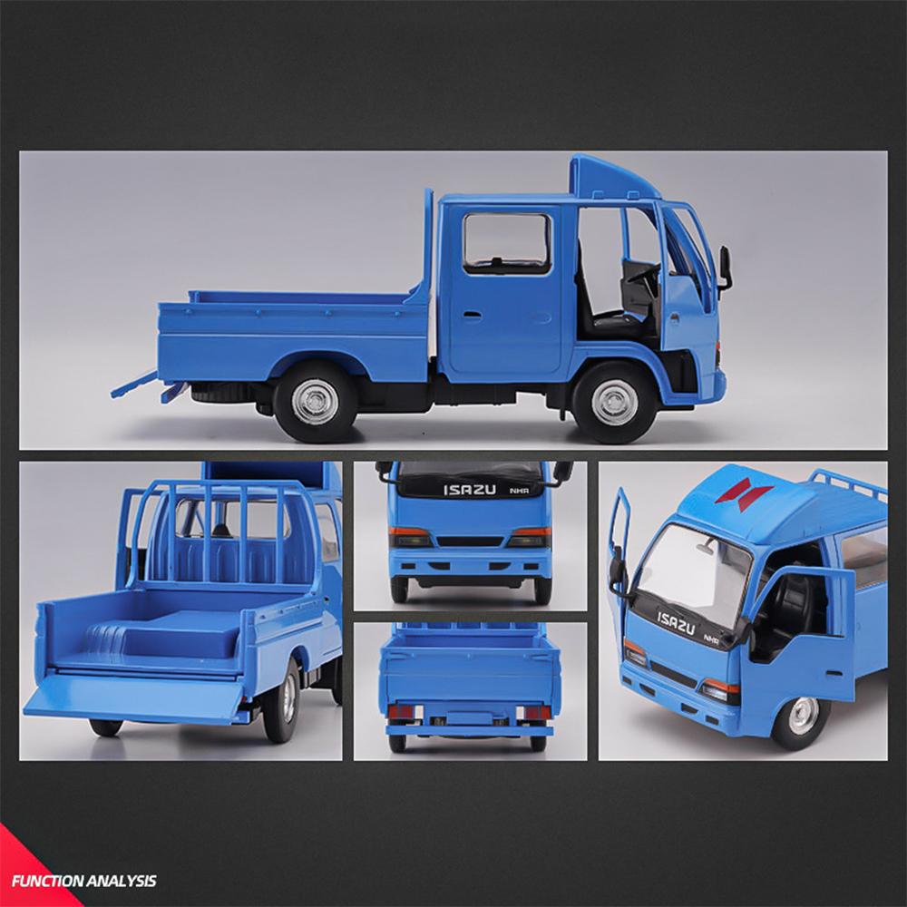 Model de mașină 1/32 pentru camion ușor Isuzu Model de metal turnat sub presiune Simulare de inginerie Vehicul de transport, camion de turnare