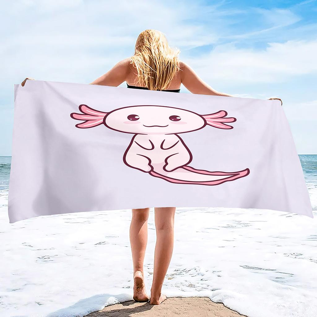 Cartoon Salamander Series Seaside Vacation Beach Towel Swimming Bath Towel Microfiber Sports Towel