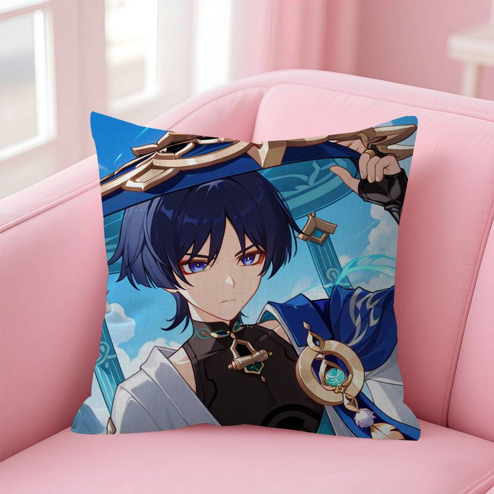 Games Genshin Impac Wanderer Cushion Cover Pillow Cover Decor Pillowcase Printed Cushion Case for Couch