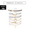 Tocona Bohemia Love Moon Bracelets For Women Charms Bead Gold Star Clear Crystal Stone Letter Rope Jewelry Accessories 6523